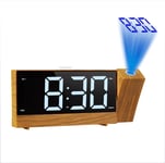FDSAD Projection Radio Alarm Clock LED Digital Desk Table Watch Snooze Function 180° Adjustable Projector FM Radio with Sleep Timer