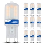 10 Pack - Samsung LED G9 Capsule 2.5W | 20W Equivalent Retrofit | 6400k Cool White (Daylight) | 300° Wide Beam Angle | 200 Lumen | 30,000 Hours Extreme Long Life | 80+ CRI | Commercial Grade Chip