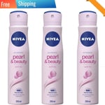 3x NIVEA Pearl & Beauty Anti-Perspirant Deodorant Spray 250ml Women's Deodorant