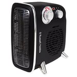 Russell Hobbs 1800W/1.8KW Electric Heater, Retro Horizontal/Vertical Fan Heater in Black with Adjustable Thermostat, 2 Heat Settings, 20m² Room Size, Dial Control, RHRETHFH1001B with 2 Year Guarantee