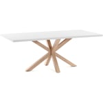 KAVE HOME Table de salle à manger Argo rectangulaire 200 x 100 cm en mélamine blanc et pieds acier - Blanc Kave Home