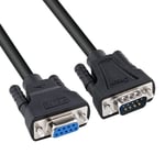 DTECH 5ft RS232 Serial Cable Male to Female 9 Pin Straight Through (1.5m,Black)