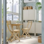 IKEA ASKHOLMEN bord f vägg+2 klappstolar, utomhus 70x44 cm