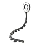 DigiPower Anneau Lumineux Flexible Twist 3" avec 10 ventouses pour Un Maintien Optimal sur PC, Ordinateur Portable, Tablette et Miroir Noir