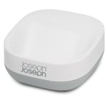 Joseph Joseph Bathroom Slim Compact Soap Dish with Draining Base, White and Grey