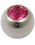 Glittrande Silverfärgad Stålkula med Rosa Sten