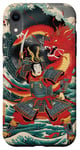 Coque pour iPhone XR Duel de dragon samouraï : Art tempête d'océan