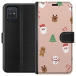 Samsung Galaxy A71 Svart Plånboksfodral Klassisk Julfest