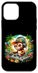 Coque pour iPhone 12 mini Monkey Casque de DJ amusant pour homme, femme, enfant