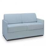 Inside75 Canapé lit express COLOSSE couchage 120 cm matelas épaisseur 22 à mémoire de forme velours bleu pastel