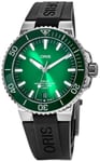 Oris 01 400 7763 4157-07 4 24 74EB Aquis Vihreä/Kumi Ø43.5 mm