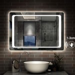 Xinyang 800x600 Bathroom Wall Mirror with LED Lights,with Demister Pad,IR Motion Sensor,IP44,Landscape