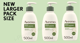 3 x Aveeno Daily Moisturising Lotion Protect Nourishes Normal to Dry Skin 500ml