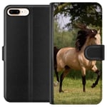Apple iPhone 8 Plus Musta Lompakkokotelo Häst