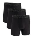 UNDER ARMOUR 3 Pack of Men's 6 Inch Performance Tech Mesh Solid Boxers - Black, Black, Size L, Men