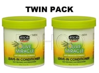 2 X African Pride Olive Miracle Anti-Breakage Leave-In Conditioner 425G/15Oz