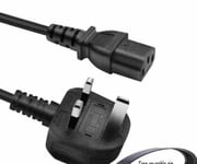 3m IEC Kettle Lead Power Cable 3 Pin UK Plug PC Monitor C13 Cord Black