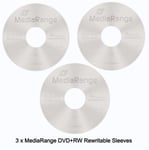 3 x MediaRange DVD+RW 120min 4x speed Blank Discs 4.7GB Rewritable New In Sleeve