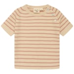 Flöss Flye Randig T-shirt Acorn/Warm Cotton | Beige | 92 cm
