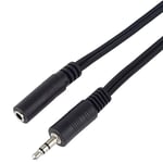 Premium Cord Câble Jack 5m, Jack Plug 3,5 mm, Fiche StereoJack Mâle vers Femelle, Câble de Connexion Audio AUX, pour Les Téléphones à Cellules TV MP3 Hi-FI, Blindé, Couleur Noire