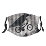 WINCAN Face Cover Bike Dinosaur Rider And Moon Balaclava Reusable Anti-Dust Mouth Bandanas Running Neck Gaiter with 2 Filters for Men Women
