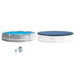 INTEX kit piscine Prism Frame ronde tubulaire 3m05 x 76cm & bâche protection pour piscine ronde 3m05