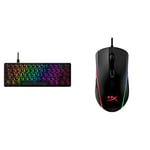HyperX Alloy Origins 60 - Mechanical Gaming Keyboard - Ultra Compact 60% Form Factor – HyperX Red Switch (Linear) -NGENUITY Software Compatible, Black & HX-MC002B Pulsefire Surge - RGB Gaming Mouse