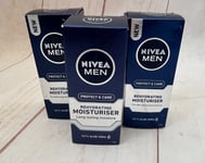 NIVEA MEN Protect & Care Rehydrating Moisturiser Face Cream 3 x 75ml