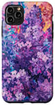 Coque pour iPhone 11 Pro Max Violet Lilas Floral Coloré Abstrait Artistique