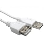 3M USB 2.0 Extension White Type A Male to Type A Female PC Laptop Printer Cable