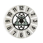 Versa Quilpie Horloge Murale Silencieuse pour la Cuisine, le Salon, la Salle à Manger ou la Chambre, Dimensions (H x l x L) 60 x 4,5 x 60 cm, Bois et métal, Couleur Blanc