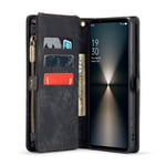 CaseMe Sony Xperia 10 VI Rymligt plånboksfodral med många kortfack, grå