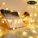 IC Holiday Ljusslinga Boll LED-slinga USB-lampa Glödlampslinga Bröllop Beige 3m 20led