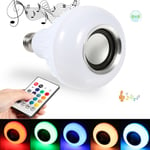 Bluetooth Speaker 12w E27 Rgb Led Light Bulb Wireless Music Play White