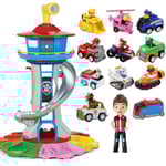Paw Patrol Tower Storlek Pat Patrol Canina Lookout Modle Leksaker Set Hundar Fordon Actionfigur för Pojke Barn Födelsedagspresent-WELLNGS tower with 12pcs