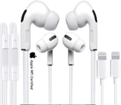 2 Pack Apple Wired Earphone Lightning Connector, Iphone In-Ear Headphones,[Apple