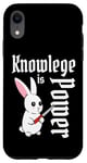 iPhone XR Knowledge Is Power Cute Kawaii Cartoon Bunny Rabbit Knife Case