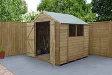 4Life Forest Wooden 7 x 7ft Overlap Double Door Apex Shed