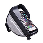 Waterproof Bicycle Handlebar Bag Bicycle Head Tube Handlebar Cell Mobile Phone Bag Holder Screen Phone Mount Bags Case For Cell Phone Gps Sat Nav And Other Edge Up To 6.5 Inch Devices Light Grey