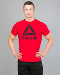 Reebok Stacked Logo Crew T-Shirt - Primal Red - XL
