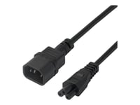 Deltaco - Strömkabel - Iec 60320 C14 Till Iec 60320 C5 - Ac 250 V - 2.5 A - 1 M - Svart