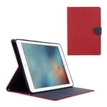 MERCURY iPad (2017) Läder fodral med plånbok - Röd