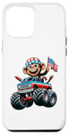 Coque pour iPhone 14 Plus Patriotic Monkey 4 juillet Monster Truck American