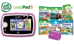 LeapFrog LeapPad 3 Kids Tablet + 6 Learning Games & Gel Skin (Pink)