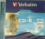 Verbatim - CD-R80 Lightscribe 1.2 – CD-R80 / 52x / 700MB / 80Mins - New & Sealed