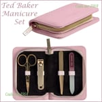 Ted Baker Manicure Set In A Dusky Pink Vegan Leather Case NEW