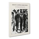 Five Women By Ernst Ludwig Kirchner Exhibition Museum Painting Canvas Wall Art Print Ready to Hang, Framed Picture for Living Room Bedroom Home Office Décor, 30x20 Inch (76x50 cm)