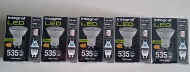 5 Pack Integral ILGU10NE115 4.9w LED GU10 Bulb, 4000K, non dimmable