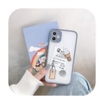 Suitable foriPhone11 Pro MAX mobile phone case new ins Korean style summer cartoon personality girl couple models cute fashion-Gray-Iphone SE 2020