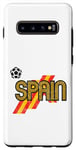 Coque pour Galaxy S10+ Ballon de football Euro rétro Espagne